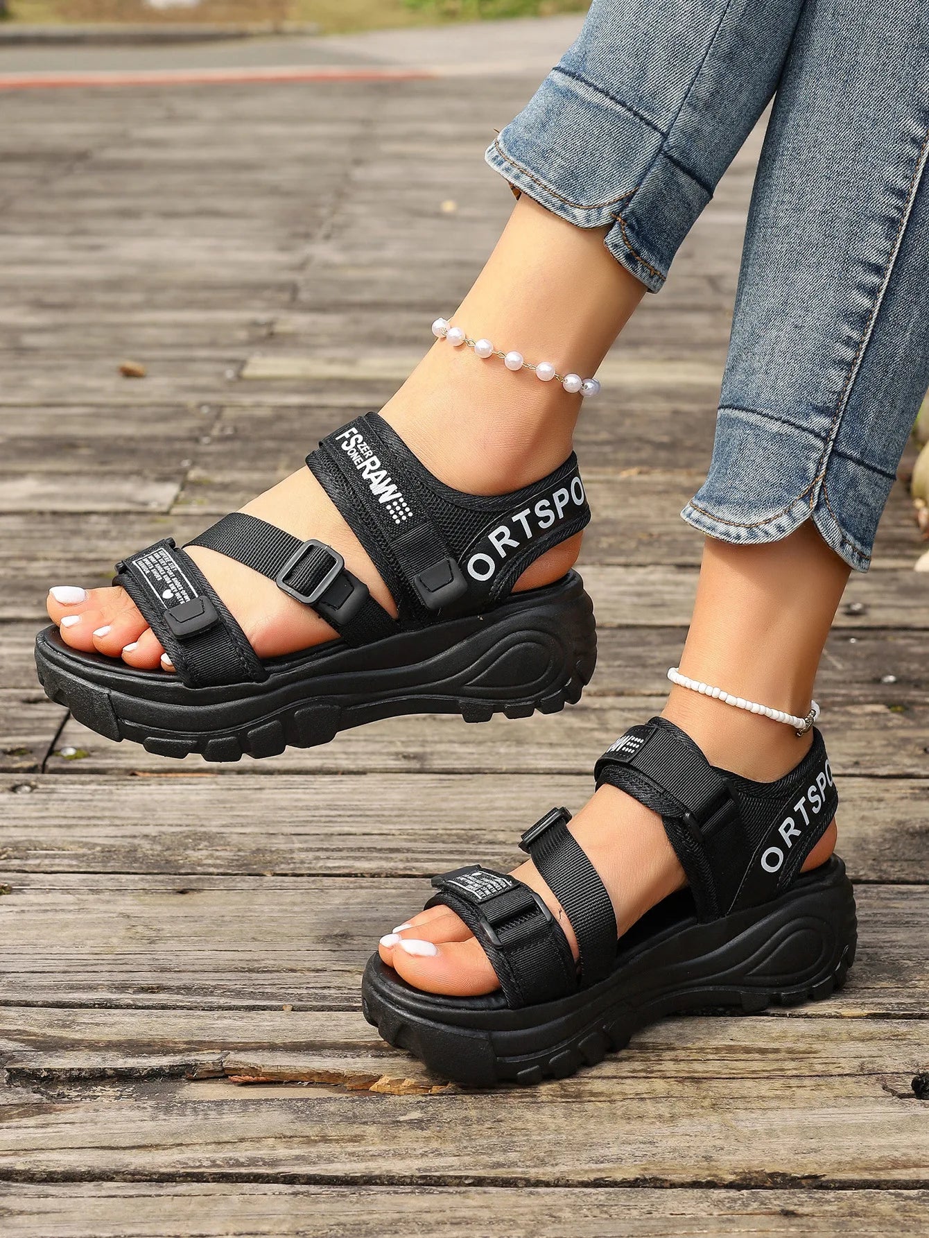 Sports Sandals Women's Beach Shoes Thin Straps Thick-Soled Shoe/Summer New Styles Soft Soles Versatile Comfortable Simple
