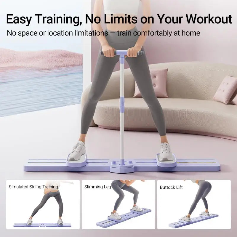 "Foldable 3-in-1 Ski Trainer: Leg, Pelvic & Hip Strengthener/for Postpartum Women Home Gym Equipment"