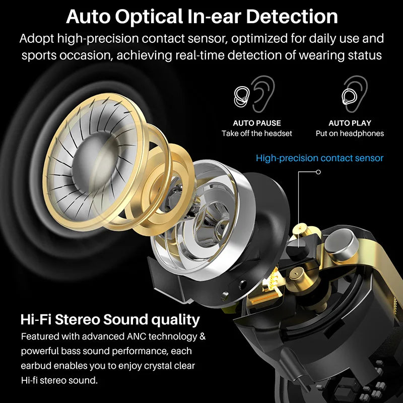Refurbished TOZO NC7 TWS Earbuds In Ear Wireless Bluetooth Headphones/HD Call with Mic Active Noise Cancelling APP Touch Control
