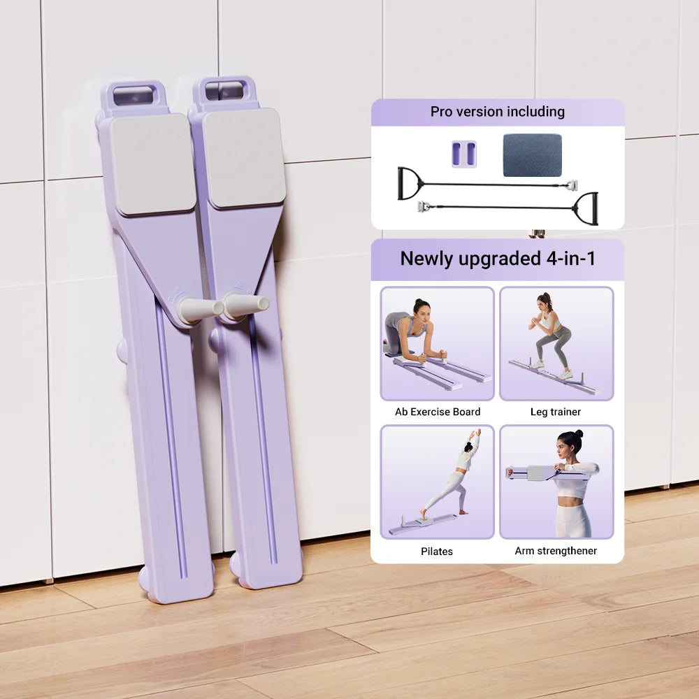 2-in-1 Abs & Ski Board Portable Core/Leg Trainer Split/Pilates-Reformer for Home Gym Lightweight Full-Body Fitness