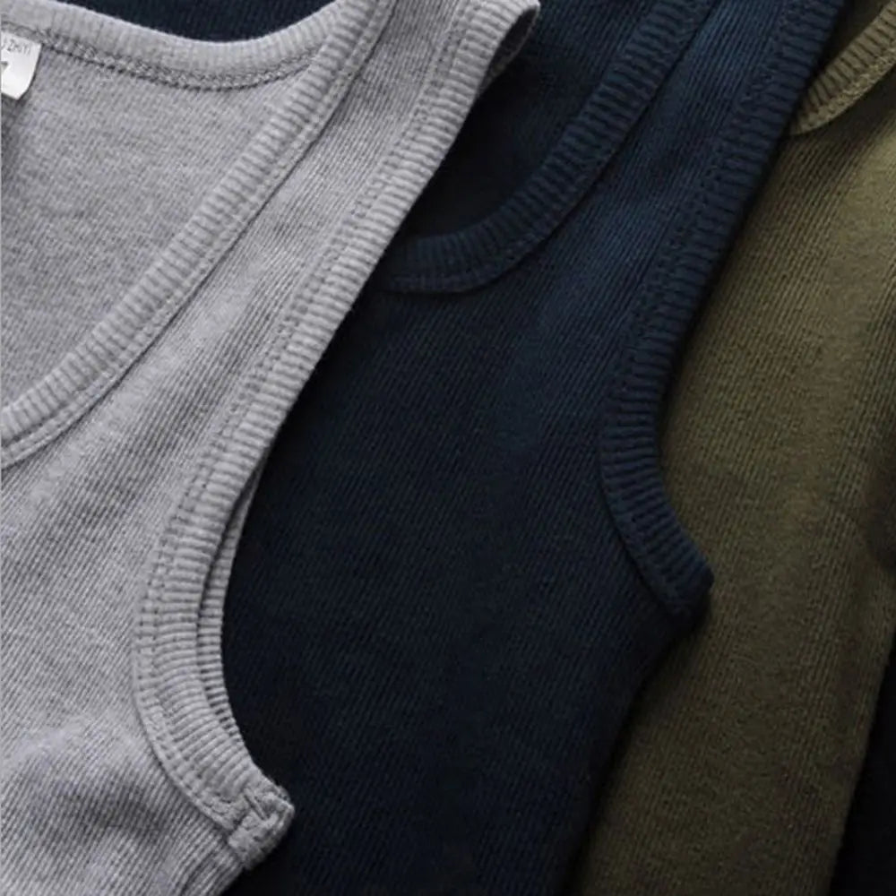 Hot Sale Men's Sleeveless Breathable Fitness Vest Basic Elastic Tank Top/Men's Cotton Bodybuilding T-shirt Classic Color Clothes