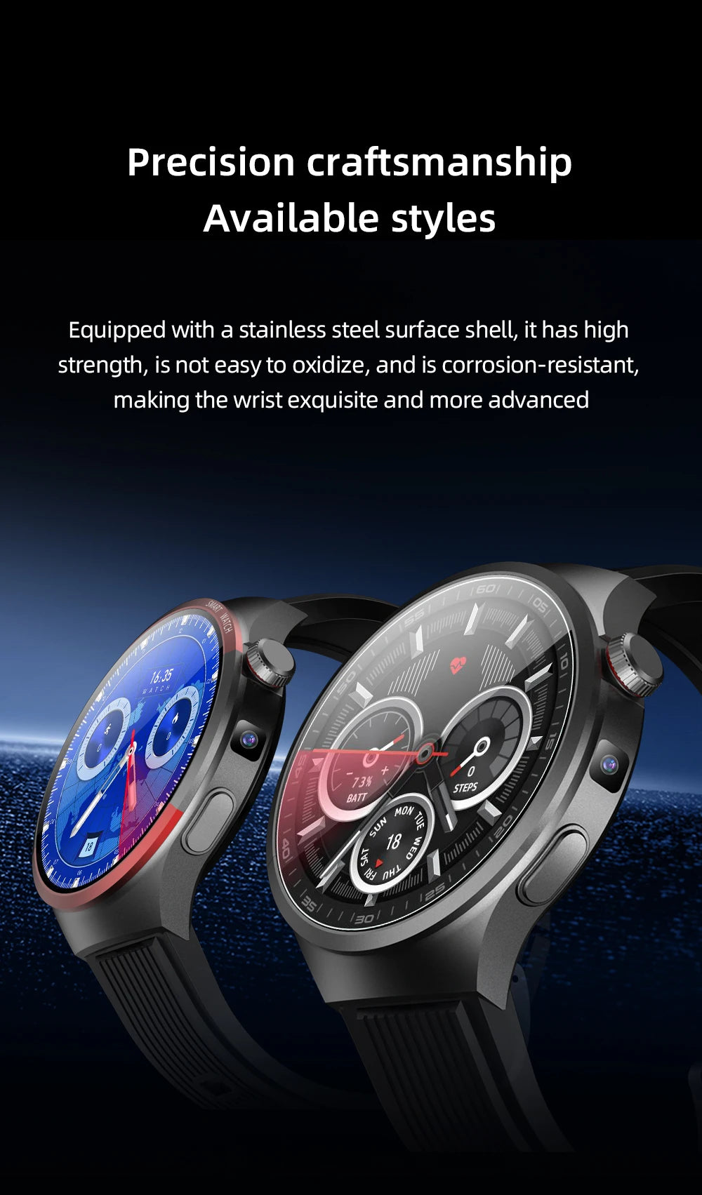 GoldenSpike 4G Full Netcom Smartwatch 1.75inch Amoled Android Smart Watch/With 8MP Camera Video Calling Sim Card Google Play