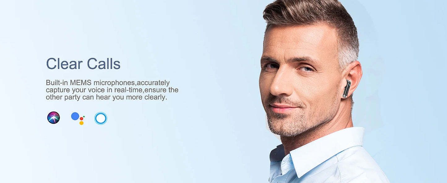 Wireless Earbuds, LED Power Display Bluetooth 5.3 Headset/Earbuds in-Ear Noise Cancelling Mic 40H Playback Headphones