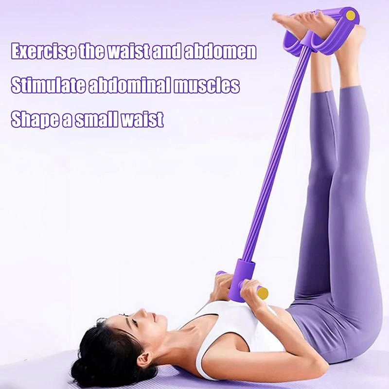 10-Tube Yoga Pedal Puller Woman Resistance Bands Abdomen/Waist Arm Training Elastic Pull Rope Fitness Equipment