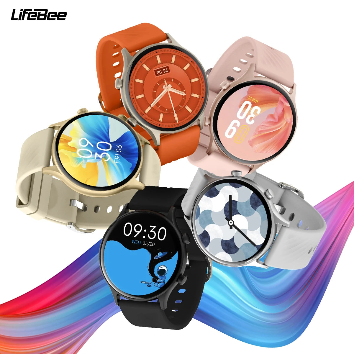 LIEFBEE Round smartwatch can answer/make calls, over 100+ Sportports modes/heart rate sleep monitoring step counting