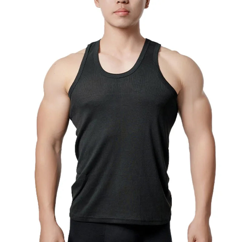 3pcs Pure Cotton Men Four Seasons Vest Simple Fit/Sports Fitness T-shirt Middle-aged Casual Sleeveless Tops L-4XL