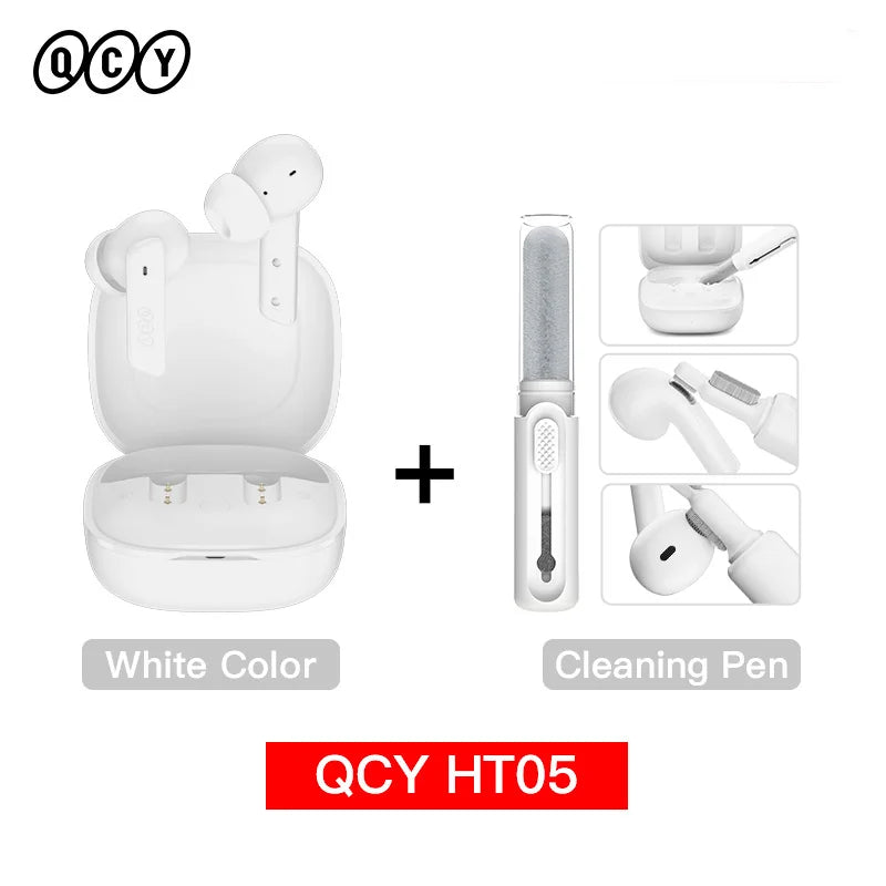 QCY HT05 ANC Wireless Earphones 40dB Active Noise Cancelling Bluetooth/5.2 Headphones 6 Mic ENC HD Call Headset TWS Earbuds