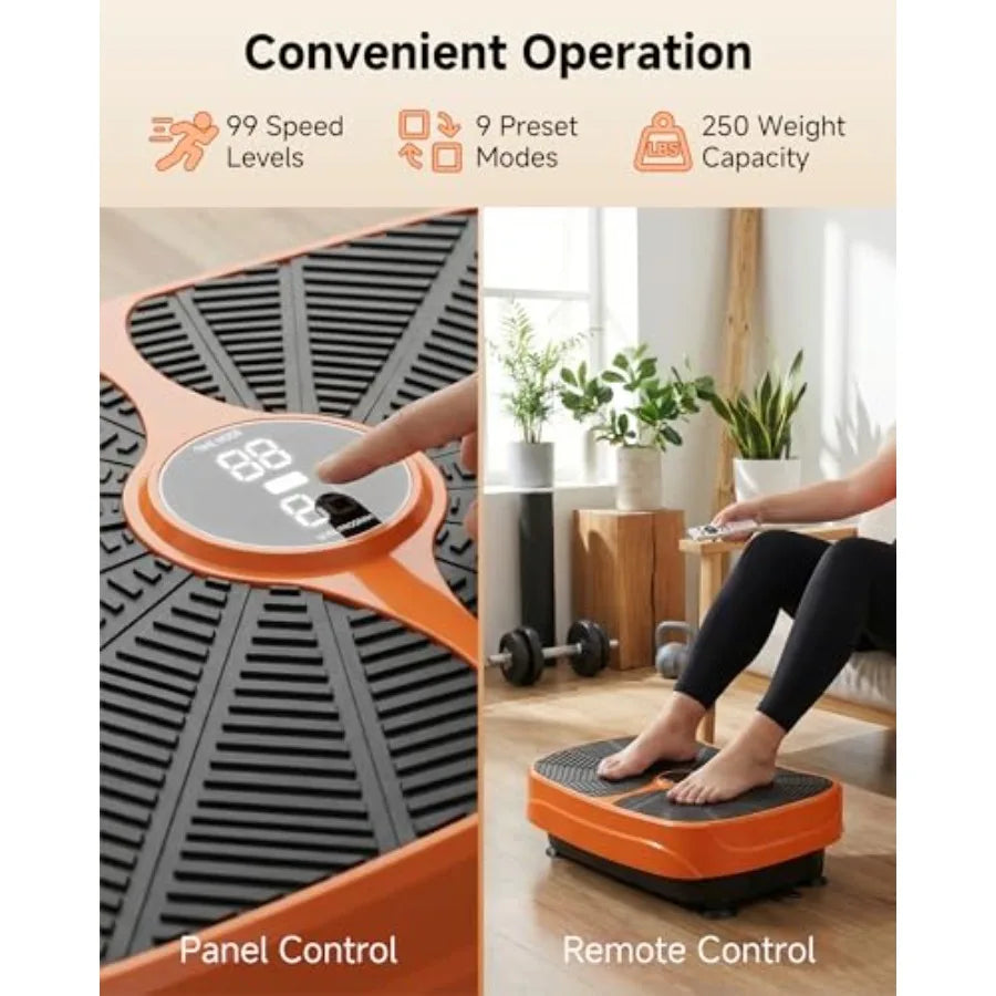 Vibration Plate Exercise Machine for Lymphatic Drainage Weight Loss/Full Body Workout Fitness Platform with Remote Vibrating