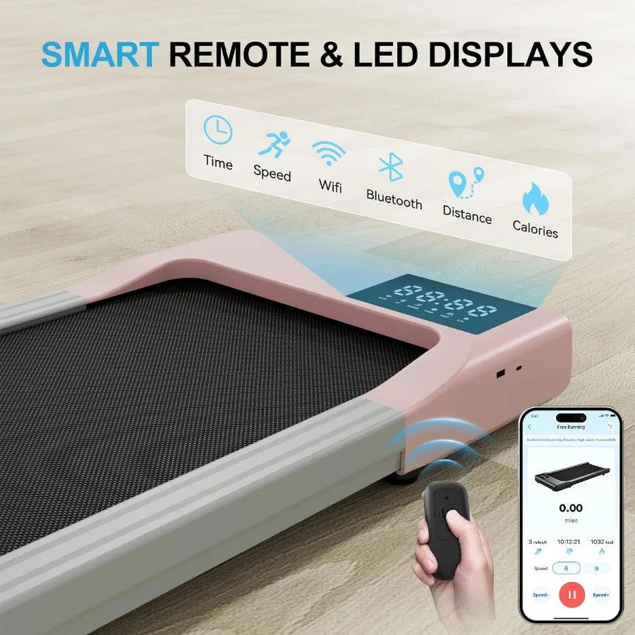 Walking Pad Treadmills for Home Office Under Desk Walk Mat with APP/and Remote Control 3 in 1 Portable Exercise Equipment