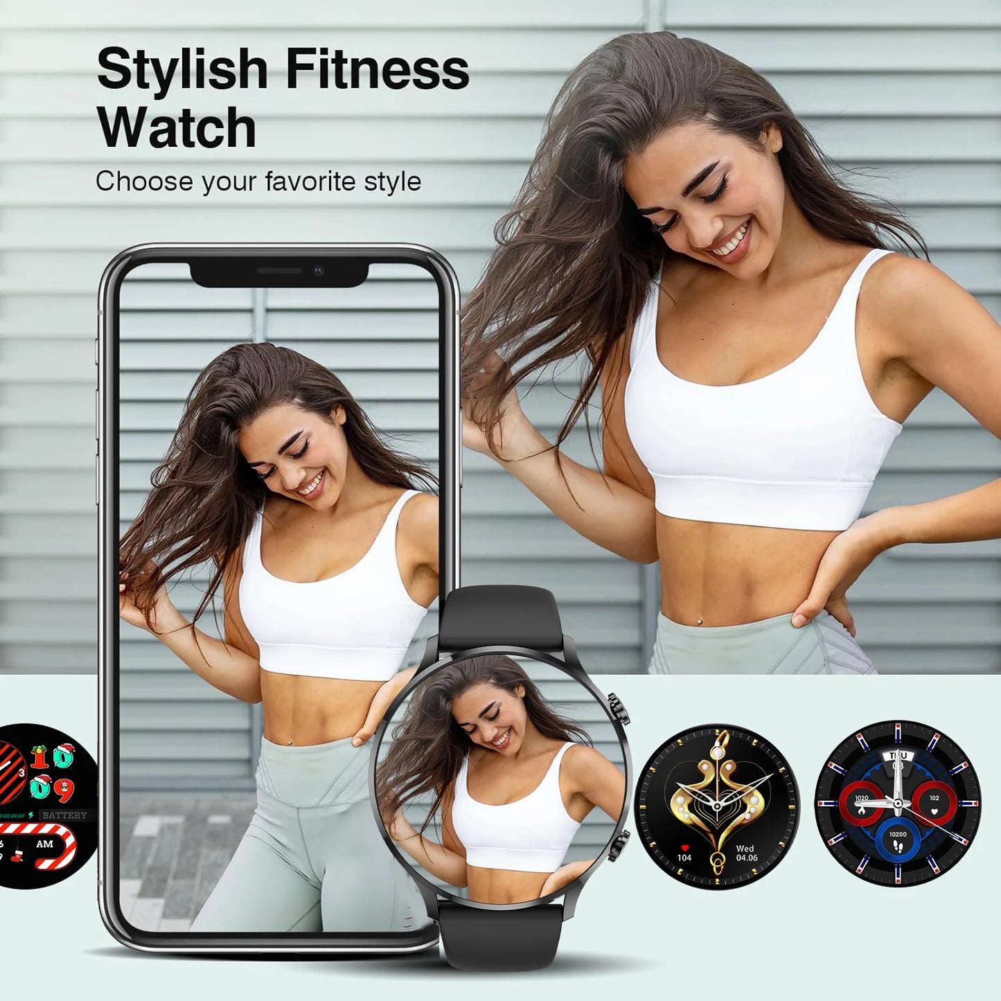 Body Temp Monitor Smartwatch for Women/ Men, 1.39'' HD Touch Screen/with Sleep Monitor/ IP67 Waterproof / 100+Sports/ SMS Alerts