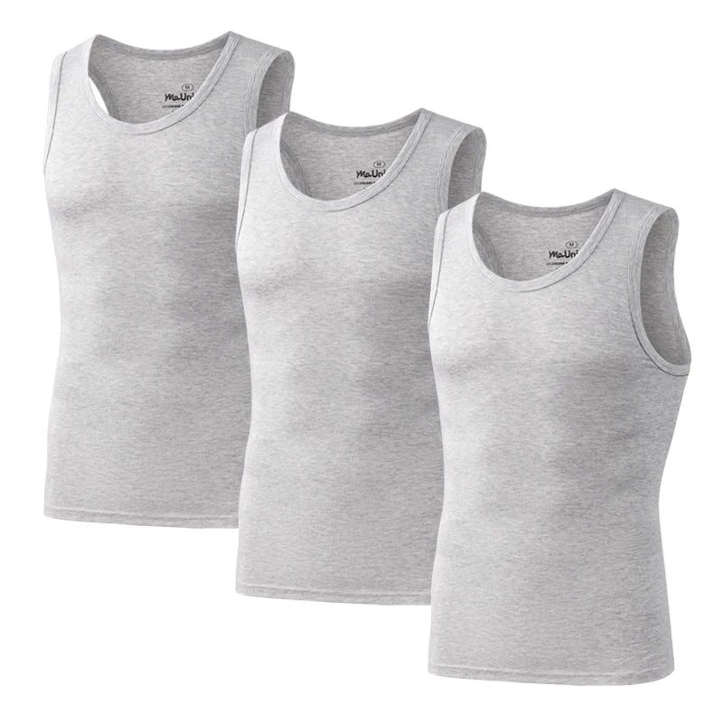 3Pcs/Pack Solid Color Men's Tank Top Sleeveless Undershirts/Men Vest Gym T-Shirt High Quality Bamboo Fiber Man Singlets Sports