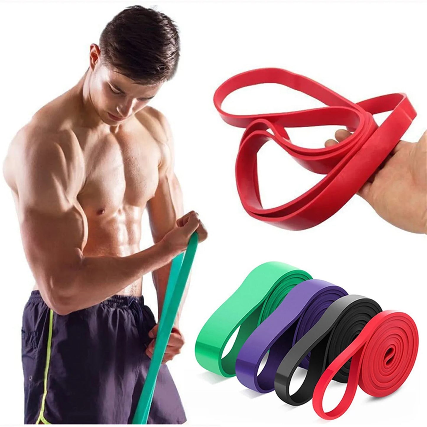 4pcs Loop Elastic Resistance Bands Weight Lifting Bands/Powerlifting Bands Pullup Assistance Bands Yoga Stretch Bands