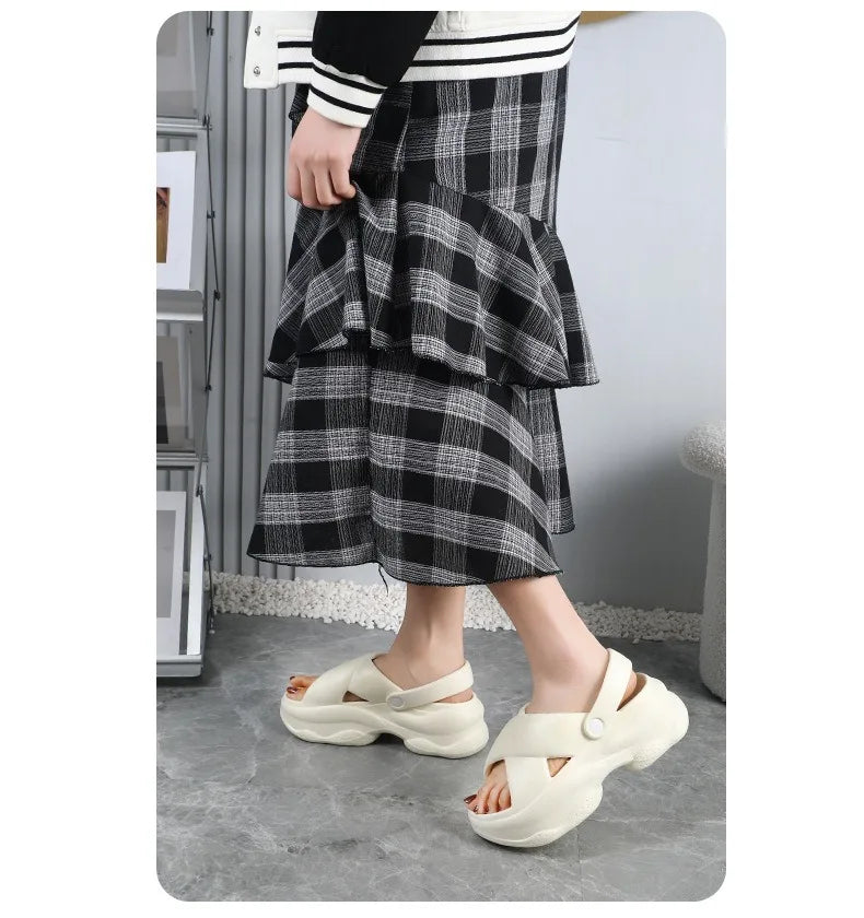 Popular Women Flip-flops Summer New Platform Wedges Slippers/Outdoor Fashion Slides EVA 7CM Shoes Casual Flip-flops