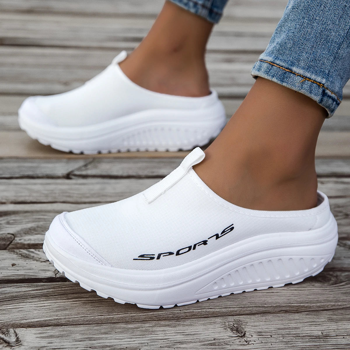 Summer women's one foot sports shoes breathable thin mesh lazy shoes/toe cap half drag sandals women's style