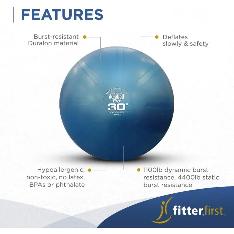 Fitterfirst Duraball Pro Exercise Ball/75 Centimeter Blue