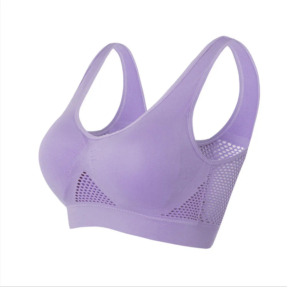 Seamless Mesh Women Sports Bras Fitness Gym Running Underwear Shockproof Bra/Wireless 6XL Plus Size Crop Top Breathable Yoga Bra