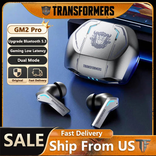 Ship From US Transformers TF-T06 Bluetooth Earphones Gaming Headset/Low Latency with Mic Headphones HD Call Wireless Earbuds