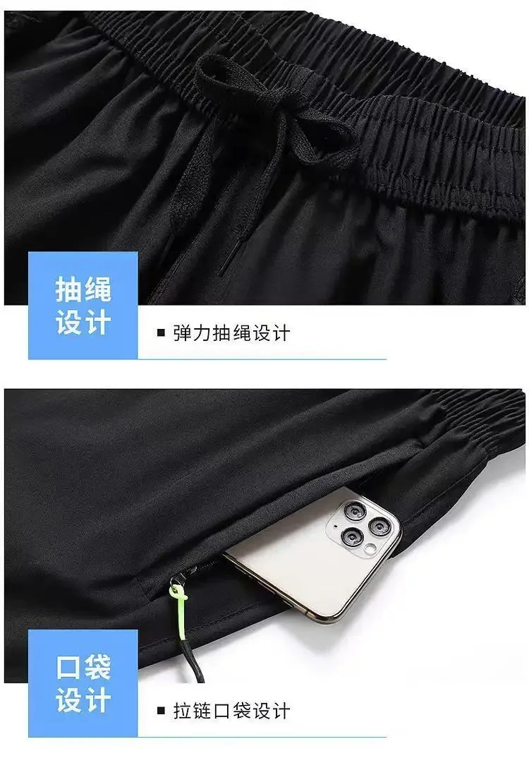 Ice Silk Shorts Men Gym Casual Shorts Quick Dry Running Sports/Short Pants Breathable Fitness Jogging Shorts