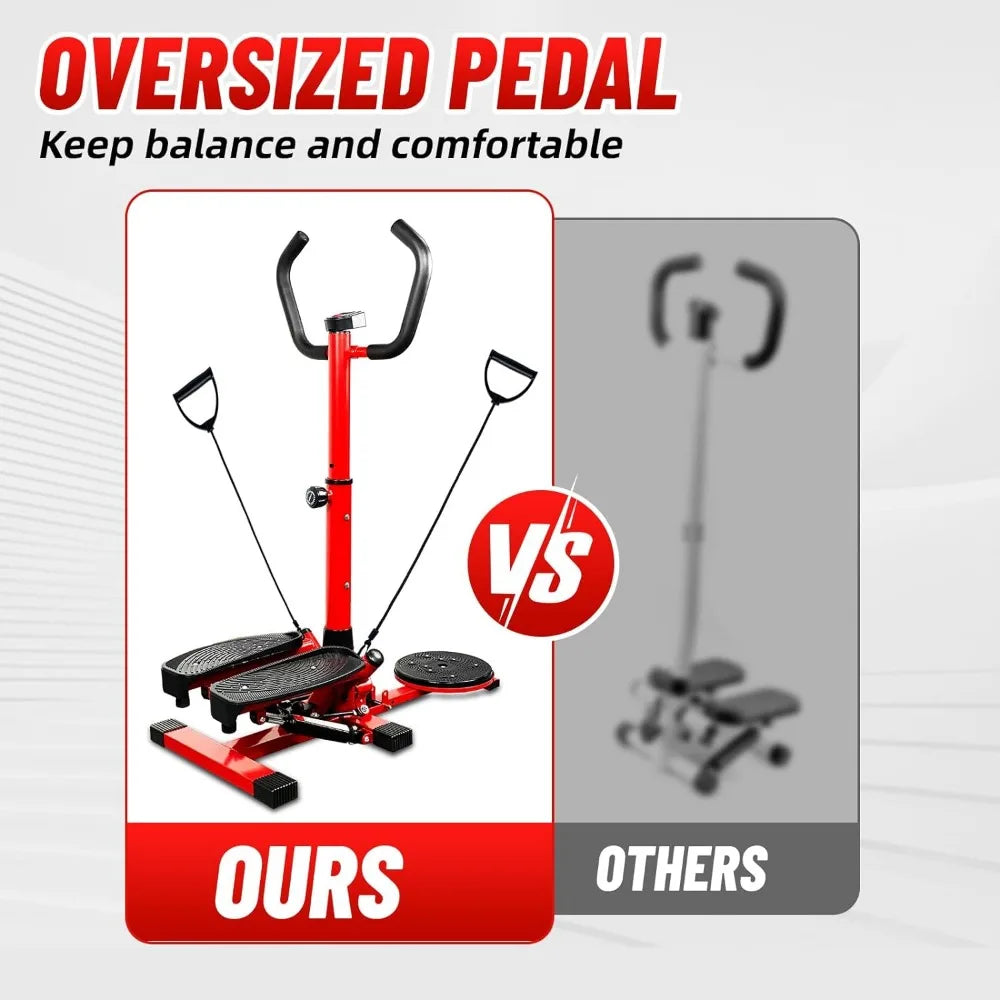Steppers for Exercise Stair Stepper Walkout Multi-Function/Fitness Machine with Handlebar Resistance Bands