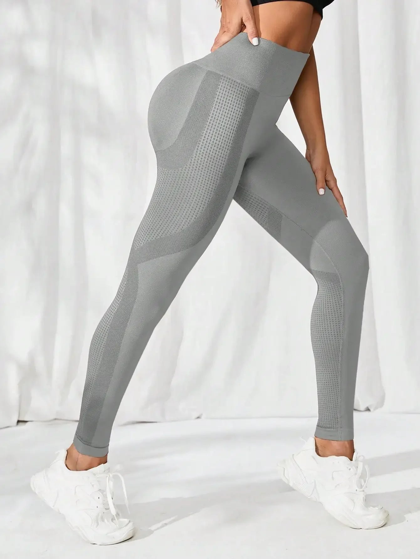 Yoga Solid Wideband Waist Sports/Running Workout Leggings