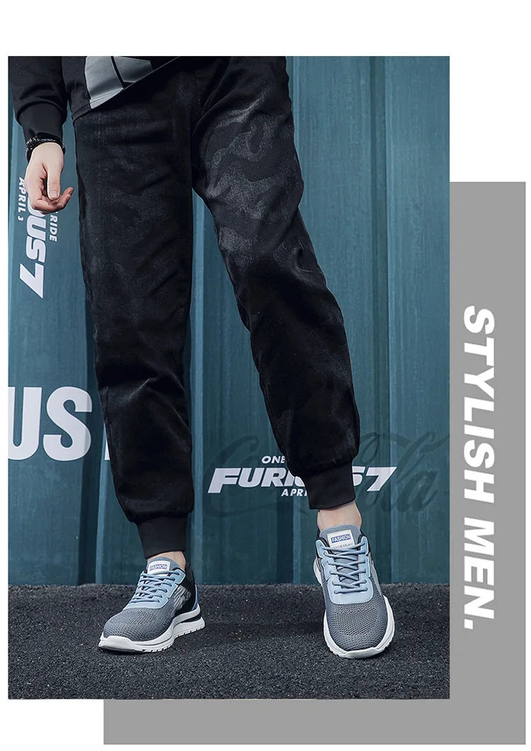 Men's Breathable Mesh Sports Shoes Casual Lightweight Sneakers/Male Comfortable Outdoor Anti-slip Running Shoes