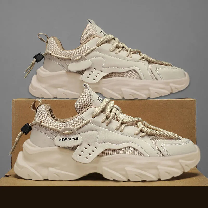 Men's Thick Sole Sport Shoes Simple Fashionable Casual Sneaker/High Quality Rubber Plastic Male Athletic Shoes Chunky Sneakers