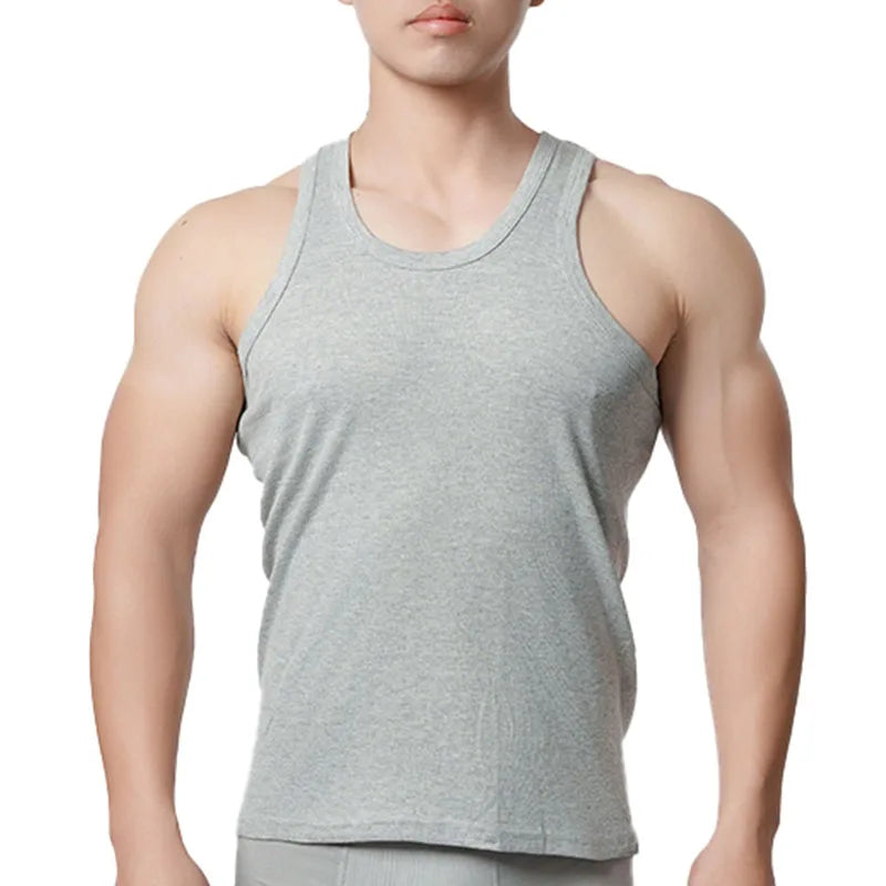3pcs Pure Cotton Men Four Seasons Vest Simple Fit/Sports Fitness T-shirt Middle-aged Casual Sleeveless Tops L-4XL