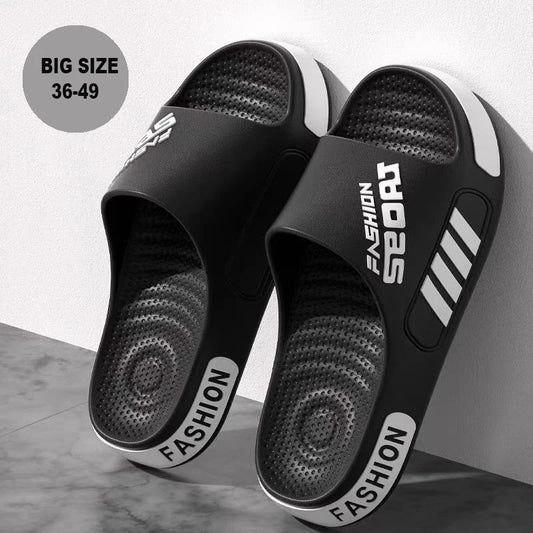 Big Size 48-49 Men Slippers Summer Flat Sole Home Slippers For Men/Open Toe Trend Slides Couple Light Beach Shoes Sandals