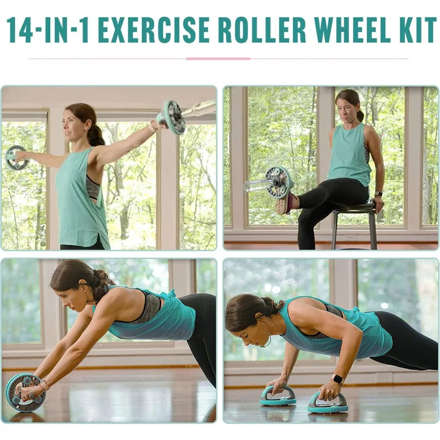 Elevens Ab Roller Wheel for Training Abdomen Core Strength 14-in-1/Exercise Equipment for Abs Workout at Home Gym Fitness Yoga