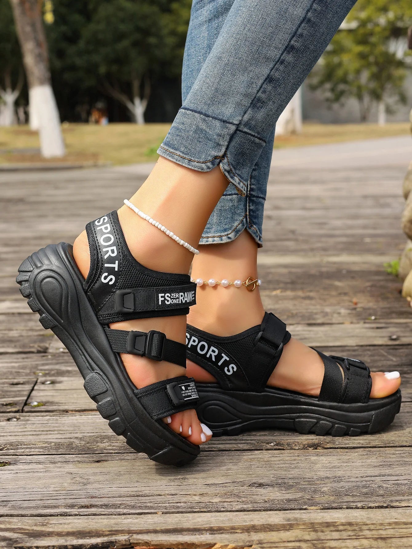 Sports Sandals Women's Beach Shoes Thin Straps Thick-Soled Shoe/Summer New Styles Soft Soles Versatile Comfortable Simple