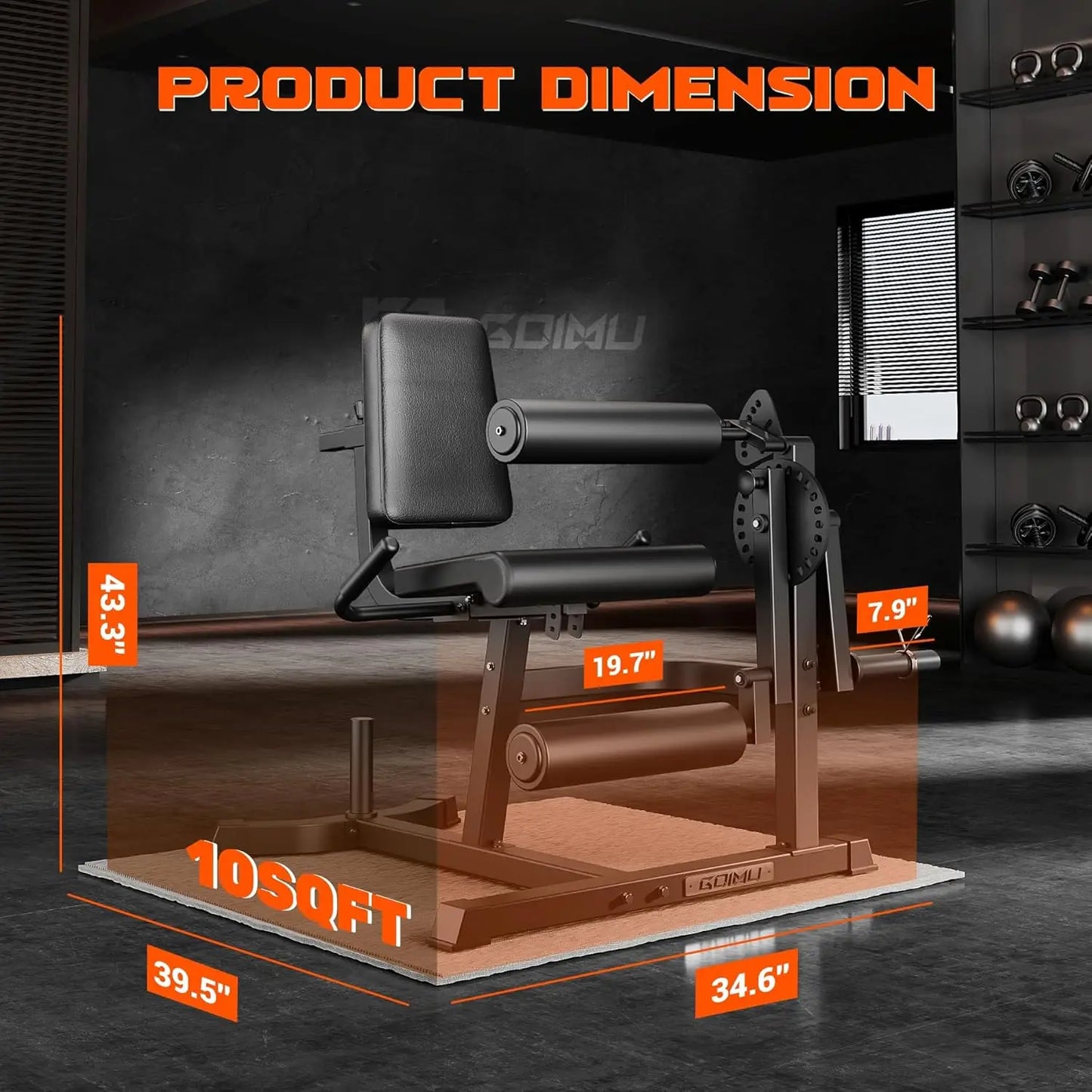 Leg Extension and Curl Machine, 4 in 1 Lower Body Workout Machine/Adjustable Leg Curl Machine with Plate Loaded