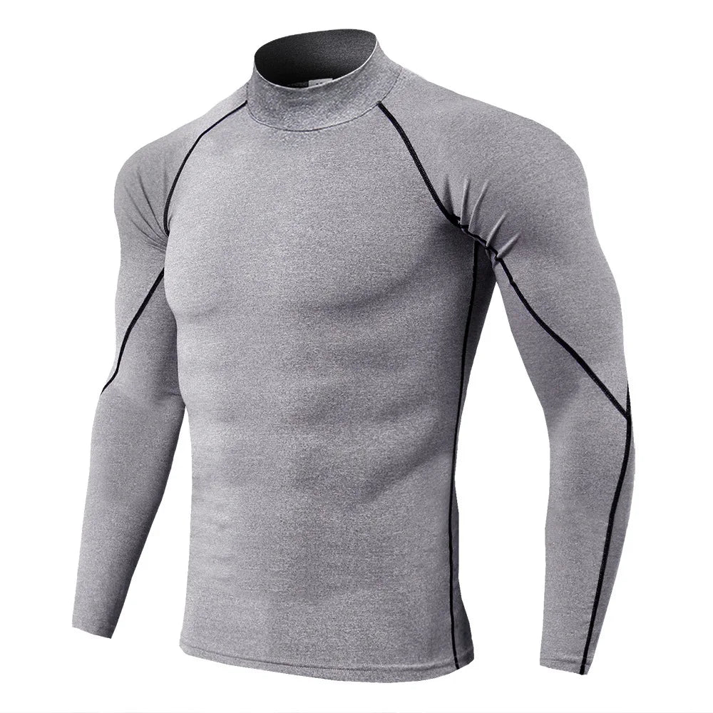 Men Bodybuilding Sport T-shirt Quick Dry Running Shirt Long Sleeve/Compression Top Gym T Shirt Men Fitness