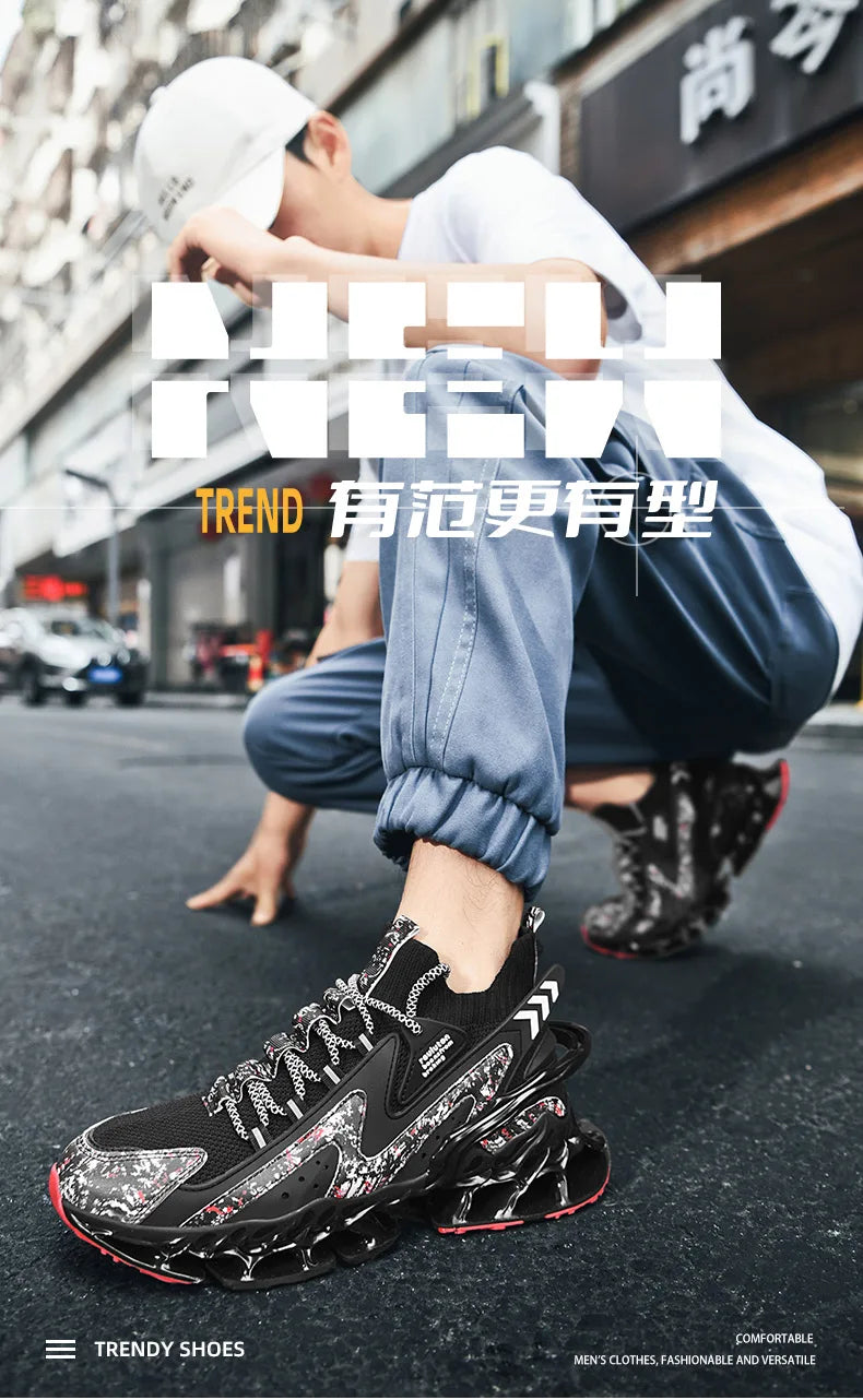 Men's Running Shoes Blade Non Slip Fashion Sneakers/Breathable Mesh Soft Sole Casual Athletic Walking Shoes