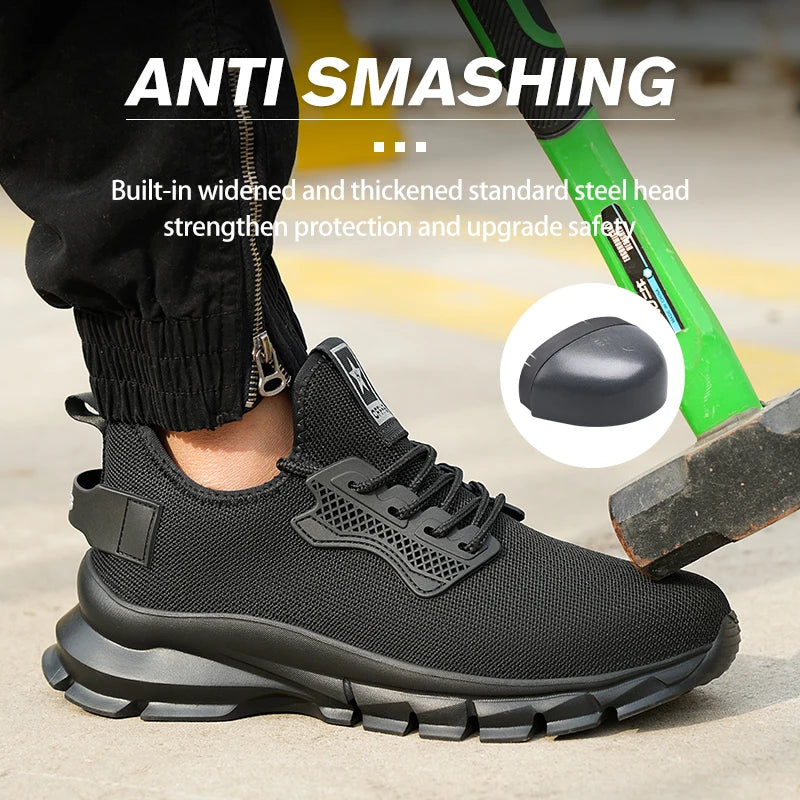 Soft-soled comfortable anti-smash/anti-puncture and breathable safety shoes