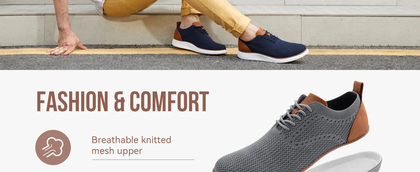 Men's Casual Sneakers Oxfords Business/Mesh Breathable Walking Athletic Shoes