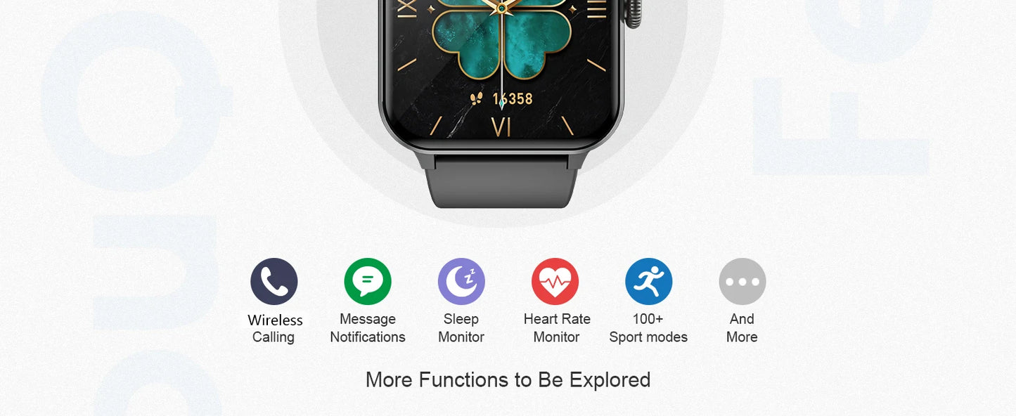 Blackview 1.85” Full Touch HD Smartwatch Bluetooth Calling Smart Watch/Voice Assistant with 100+ Sports Fitness Tracking