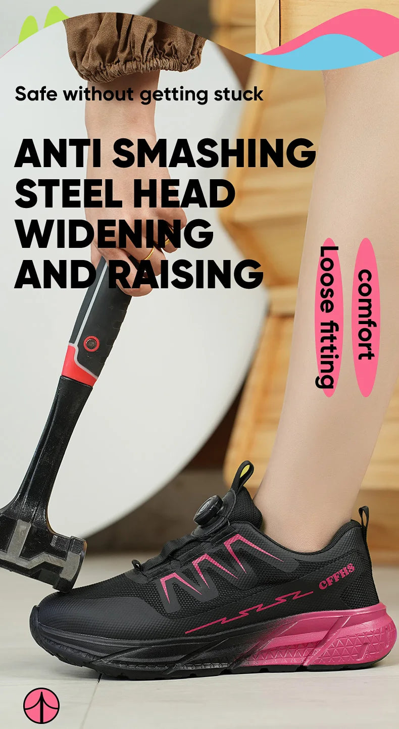 New women's anti-puncture anti-smash/breathable fashion safety protection shoes