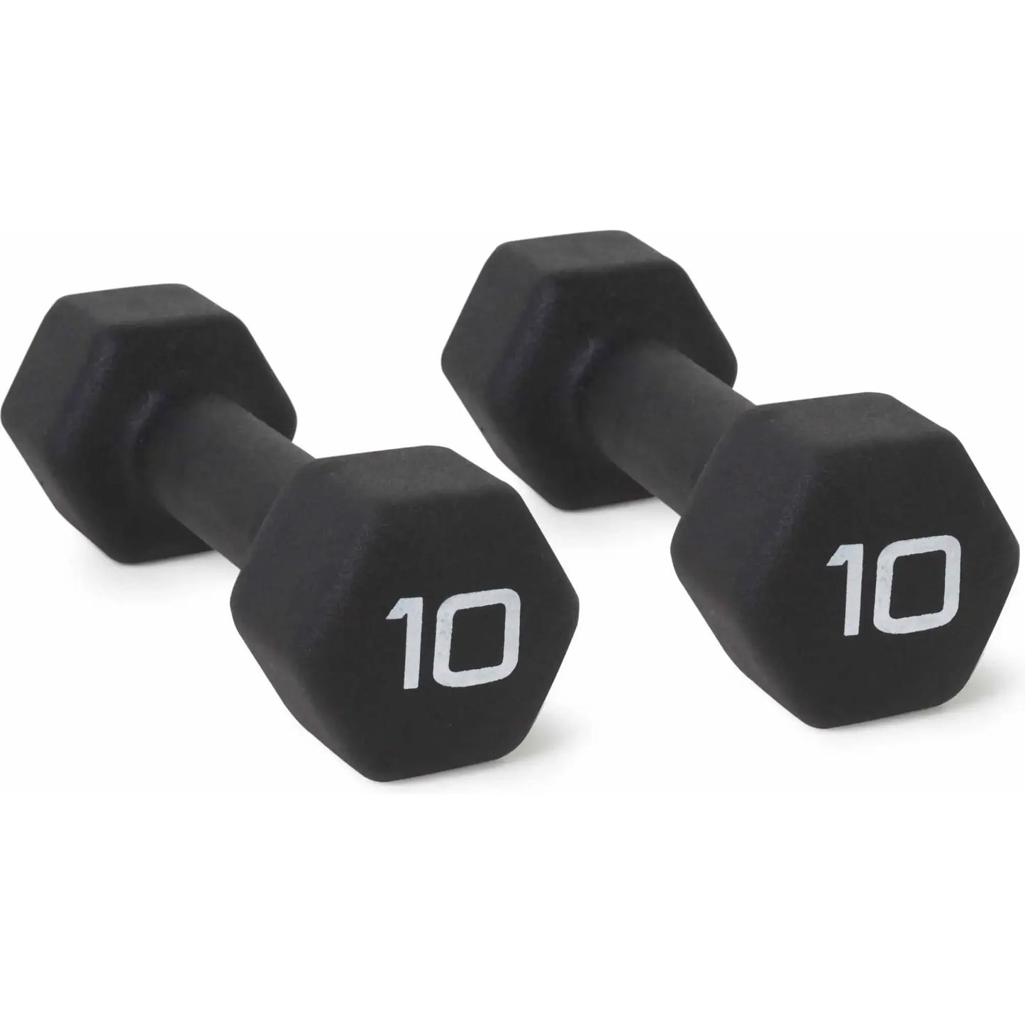 10lb Pair Neoprene Dumbbells, Non-Slip Quiet Hand Weights/for Home Gym Black Coated Fitness Equipment