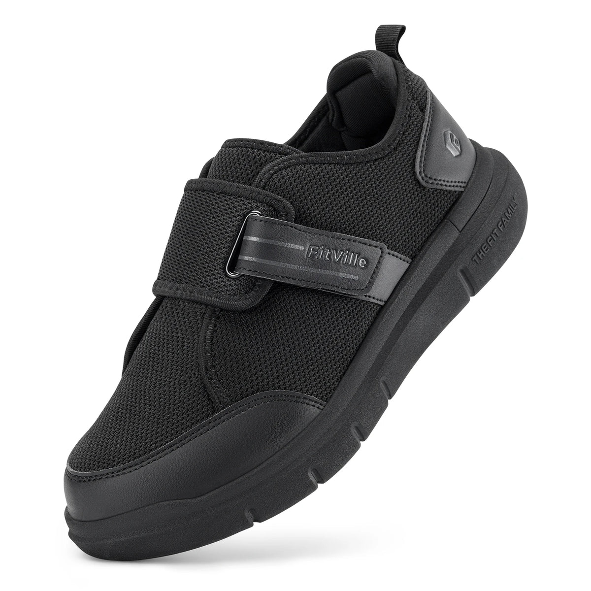 FitVille Diabetic Shoes for Men Extra Wide Hook and Loop Walking Shoes/for Elderly for Swollen Feet Foot Pain Relief Neuropathy Shoes