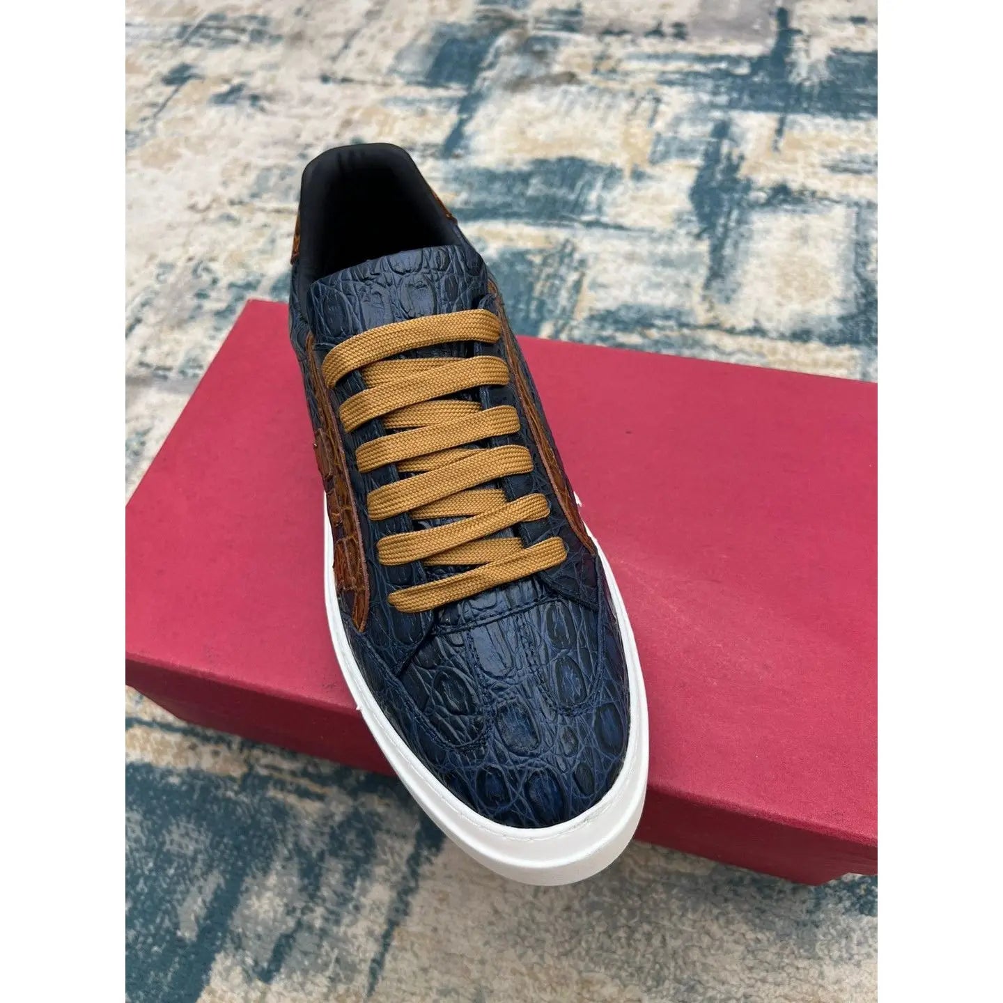 2026 New Arrival Men's Genuine Leather Board Shoes/Low Top Platform Sole Lace Up British Style for Daily Use