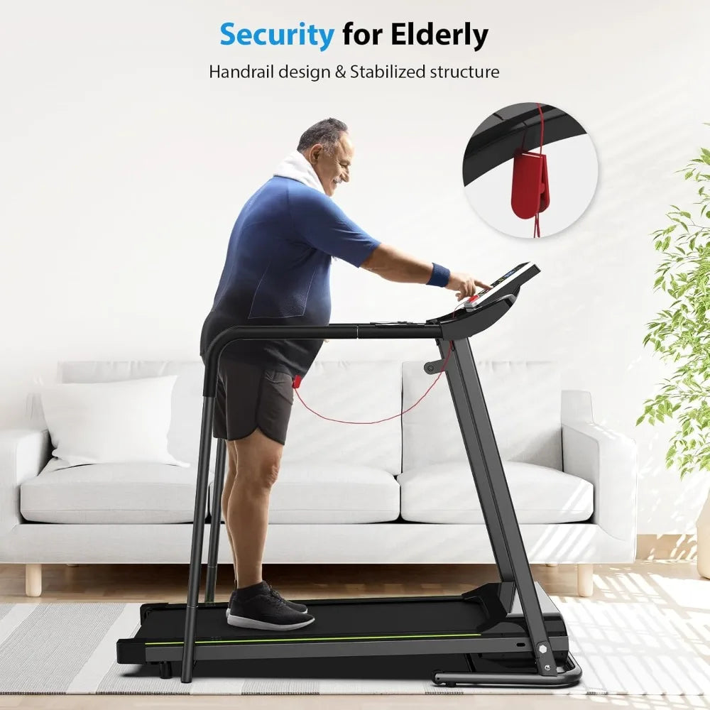 CIIHI Walking Treadmill for Seniors - Foldable Treadmill with Long Handrail/and 300 Lbs Capacity - Home Recovery Fitness