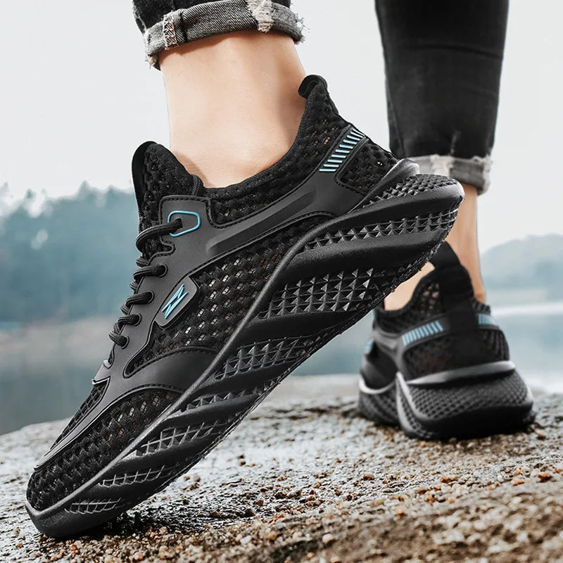 Outdoor Shoes Summer Thin Breathable Mesh Hollowed Out Shoes/for Men's Lightweight Sneakers Sports Running Shoes