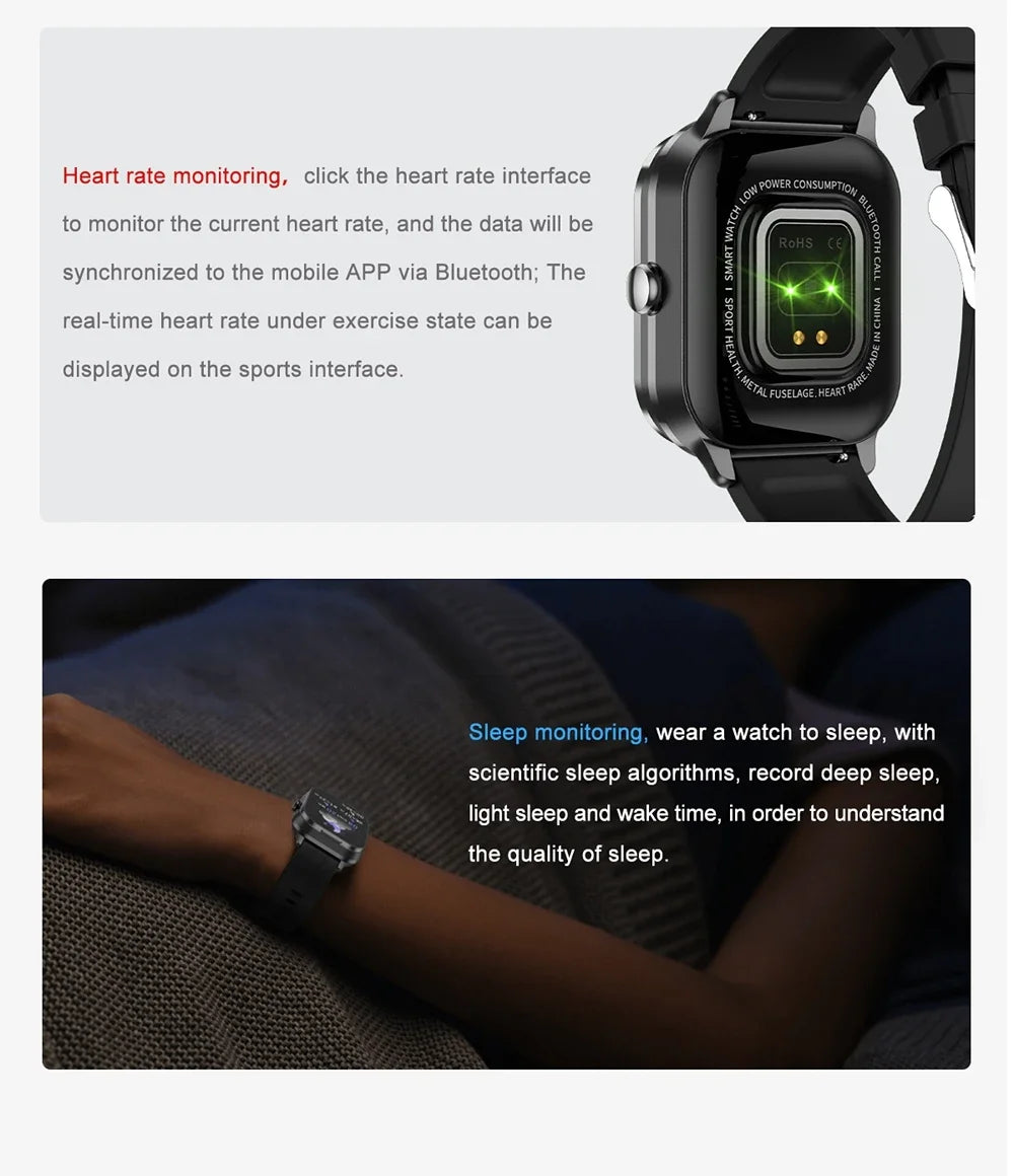 New 2-In-1 Smart Watch With Ear Buds For Men 2 Inch NFC Wireless Call/Fitness Music Control For Huawei Smartphone