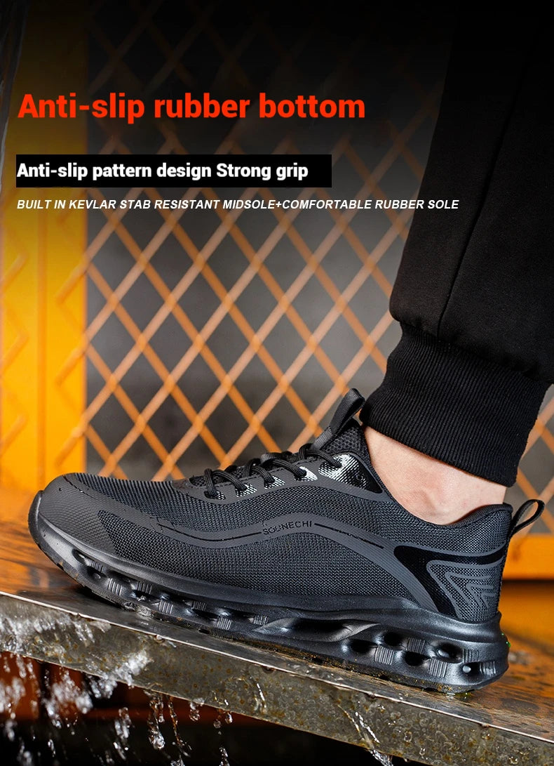 Men's Safety Shoes Anti-Impact Anti-Piercing Lightweight Work Shoes/Lightweight Breathable Sporty Design for Outdoor Work Shoes