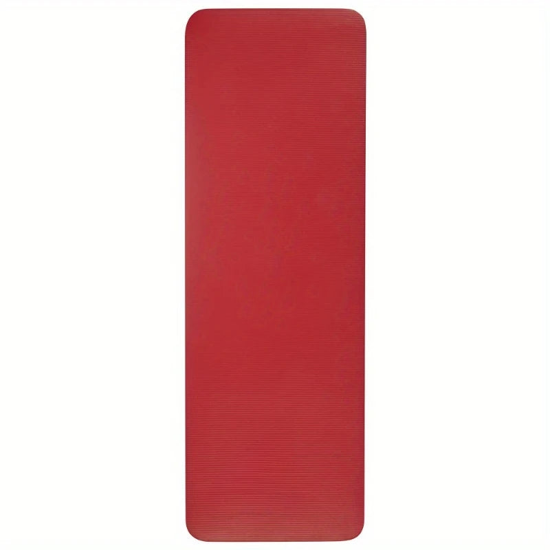 Fitness Yoga Mat, Red, Multi-Use, 72" x 24"/Helps maintain comfort during floor exercises with straps