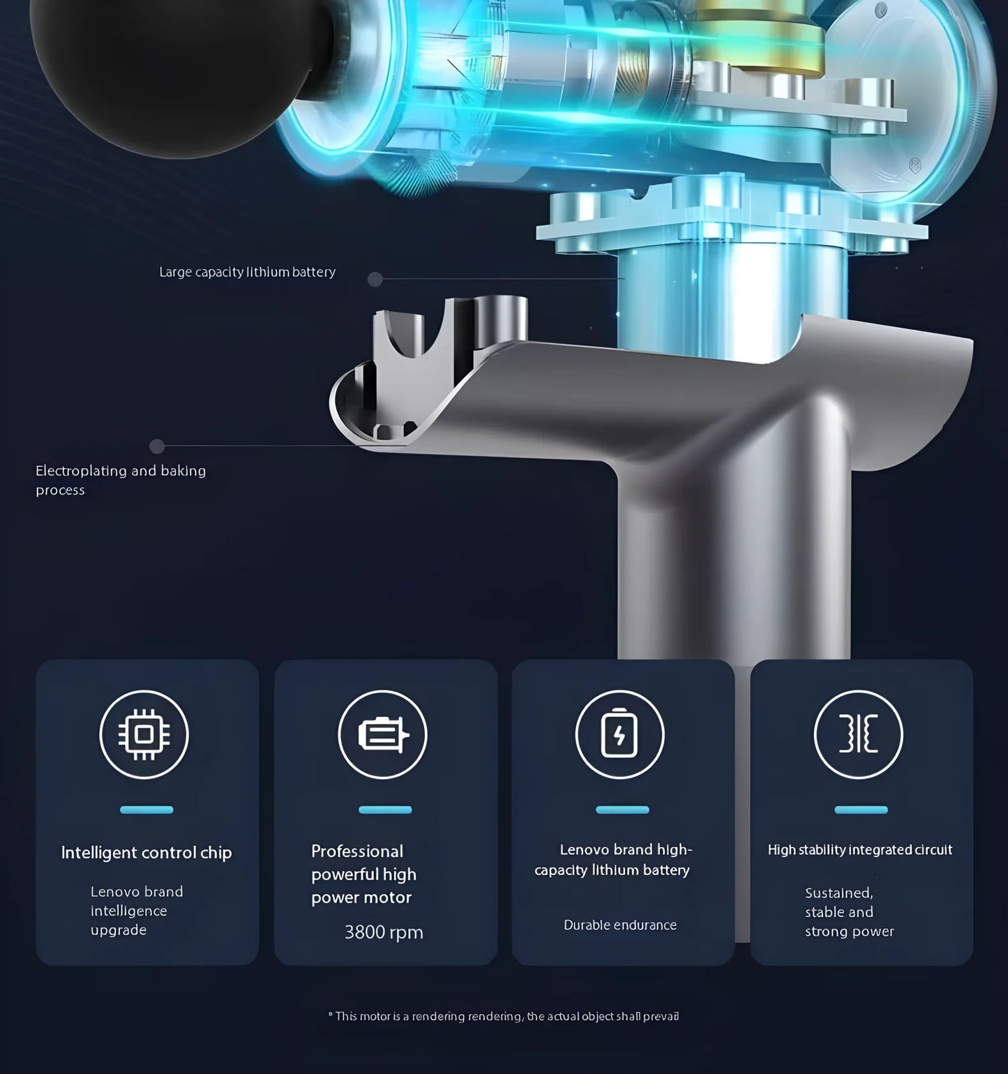 Lenovo N2 N3 Muscle Relaxation Massager Genuine Brand Fascia Gun/6-8Massage Head Relieve Muscle Tension and Soreness Portable