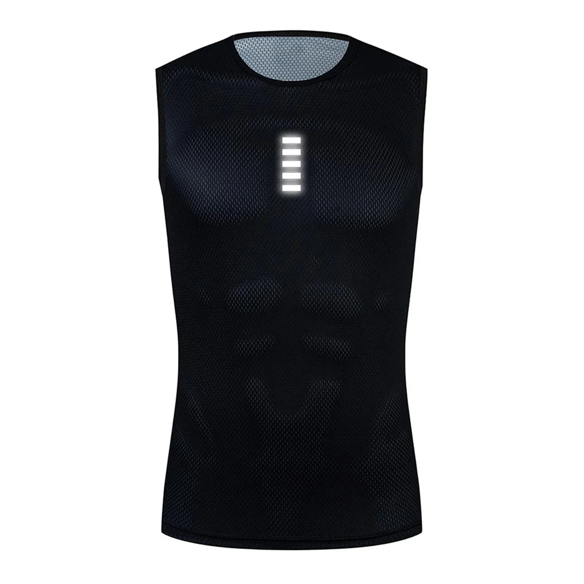 Reflective Cycling Base Layers White Cycling Undershirt Quick Dry Vest/Sport Tank Top Tight Vest High Elastic Vest Bike Jersey