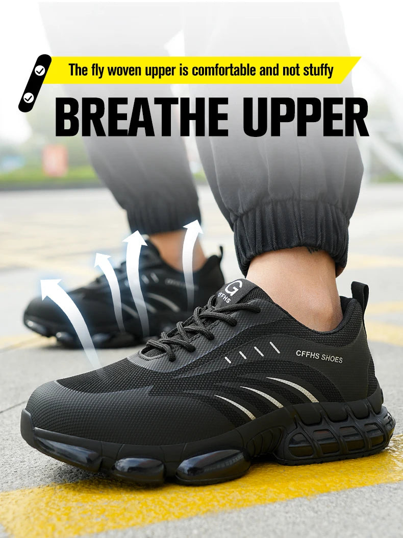 Breathable lightweight and comfortable/anti-smash and anti-puncture safety shoes