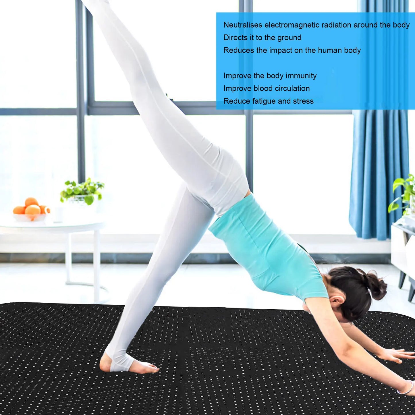 Grounding Sheet Grounding Mat Breathable Hole Black Stable Mood Improves/Digestion Anxiety Relief Reduce Soreness for Sleeping