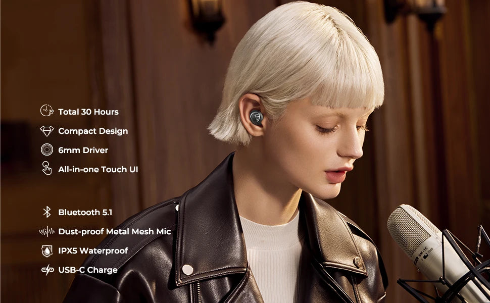 Soundpeats Free2 Classic True Wireless Earphones Bluetooth V5.1 Headphones/Smart Touch Control TWS Earbuds IPX5 30H Playtime